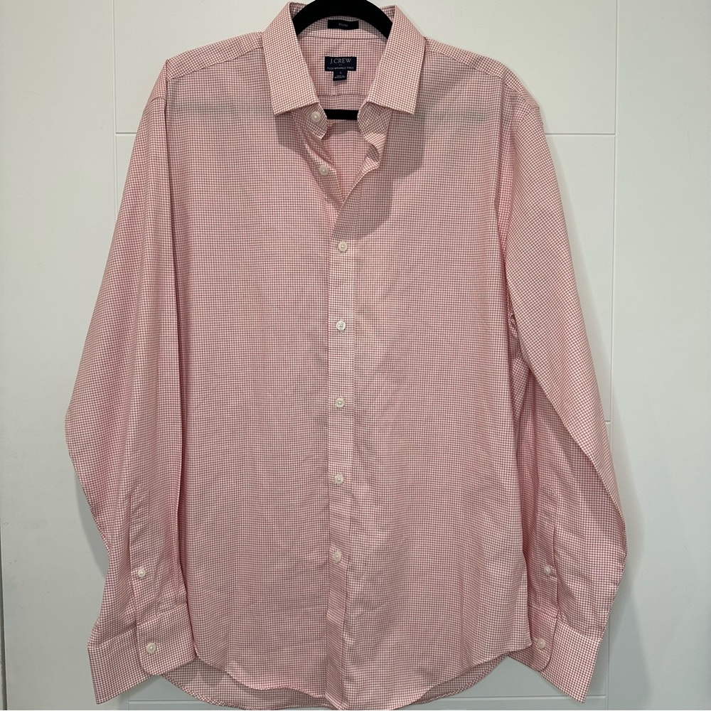 J. Crew Red Dress Button Up Shirt Flex Wrinkle Free